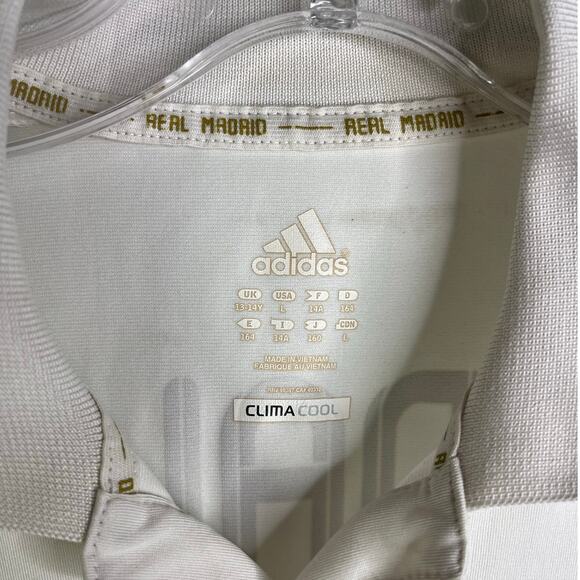 Adidas Athletic Soccer Shirt Youth Large White Ronaldo 7 Clima Cool Short Sleeve - Picture 2 of 7